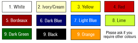 napkin printing. Choice of colours